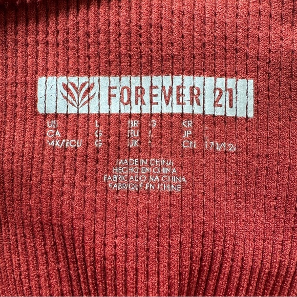 F21 Rust Red Strappy Ribbed Bralette - Picture 4 of 4